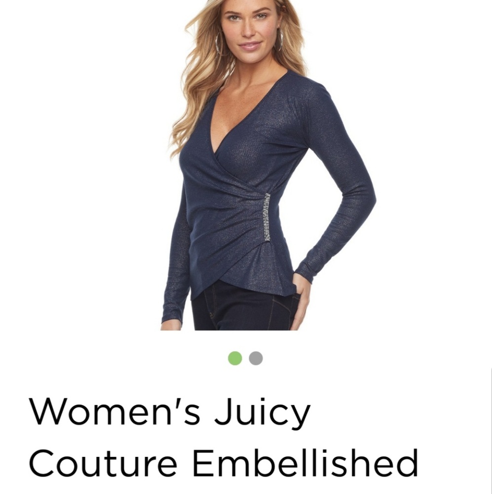 Juicy couture embellished Faux wrap top
